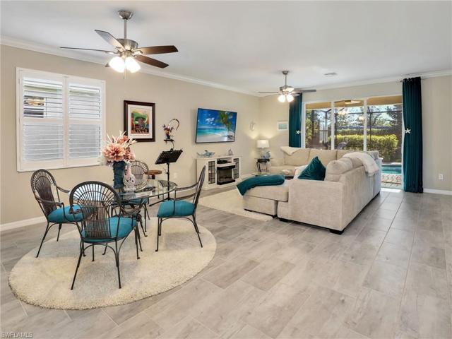Crown molding, upgraded tile flooring