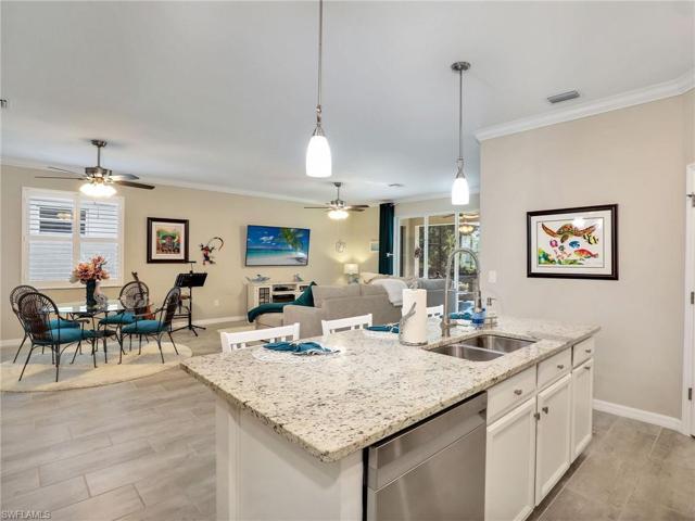 Open Living, Dining Kitchen layout