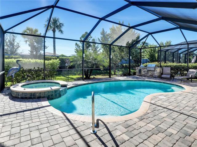 Saltwater Pool and Spa with built-in grill station
