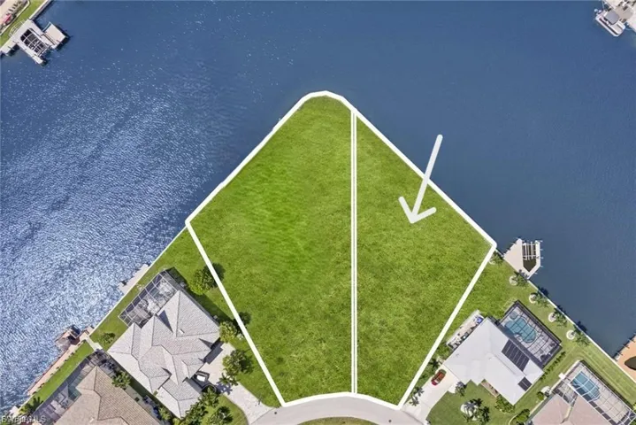 Subject lot on right with arrow.  The adjacant lot available for sale separately to total .83 acres combined