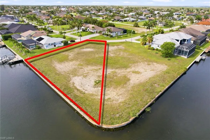 Drone aerial with lot lines of subject lot
