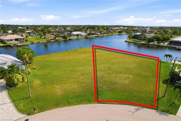 Aerial of lot showing total area.  Adjacent lot is being sold separately, can purchase both lots totalling .83 acres.