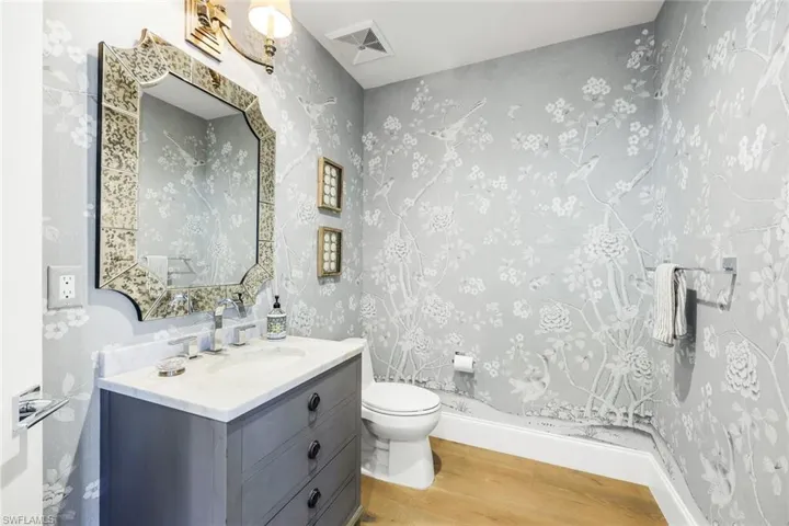 Guest bathroom, easily accessible from the great room.
