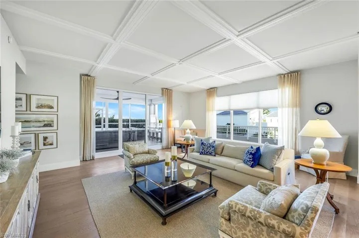 The spacious living area is easily accessible to the lanai.