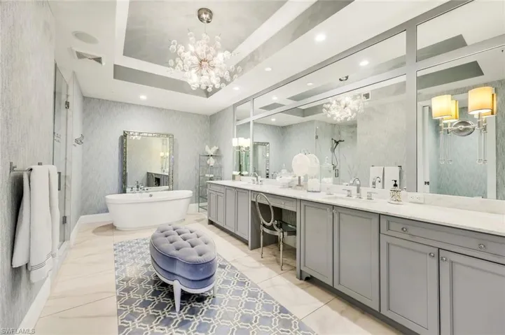 Ensuite spa-like bathroom with standalone tub and HUGE walk in shower.