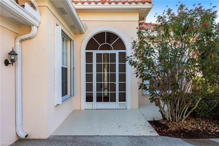 Screened front entry.