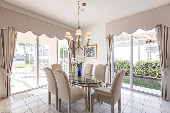 Dining area bathed in natural light.