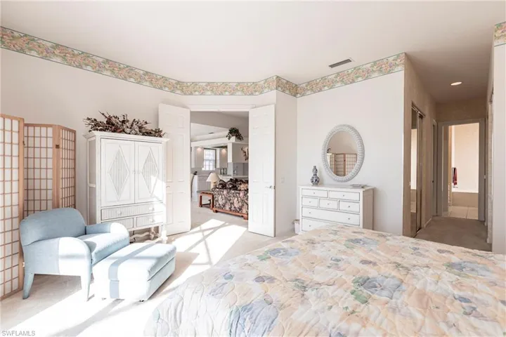 French doors into master bedroom.