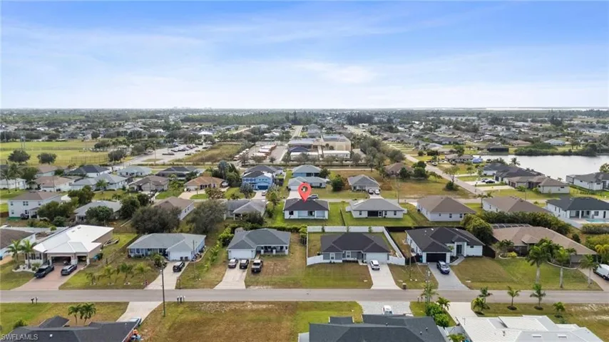 Aerial view of residential area
