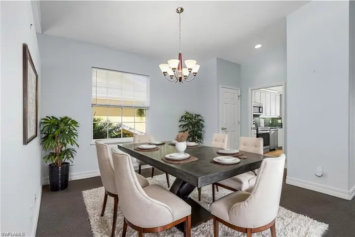 virtually staged dining room area