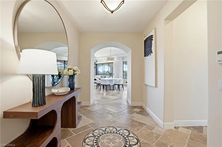 The spacious entryway greets you steps off the elevator