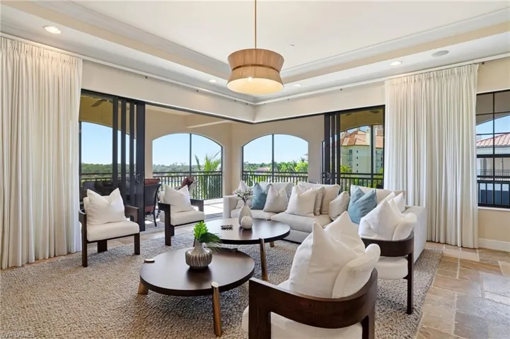 With the sliders open the outdoors becomes part of the entire living space