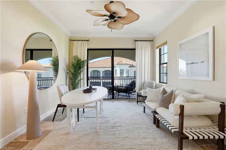 The den is perfectly poised to be a third bedroom adjacent to a full 3rd bath with a private lanai space and french doors