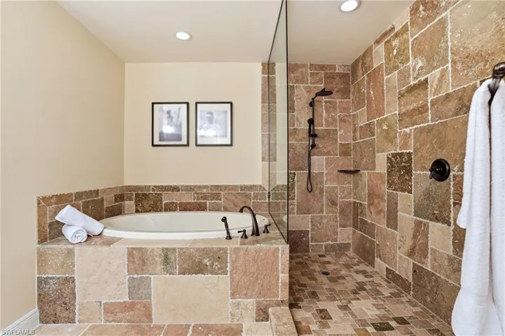Walk in shower with new rain shower head