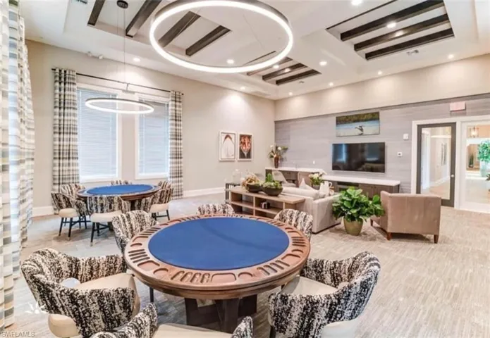 Dining room with a chandelier