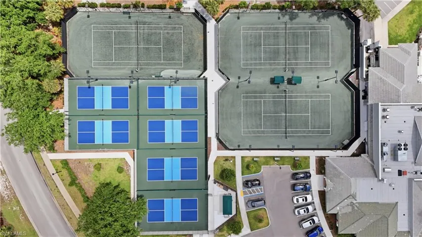 View of tennis and pickleball courts.