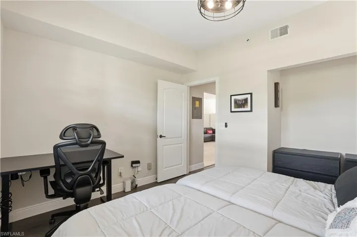 View of guest bedroom from window.
