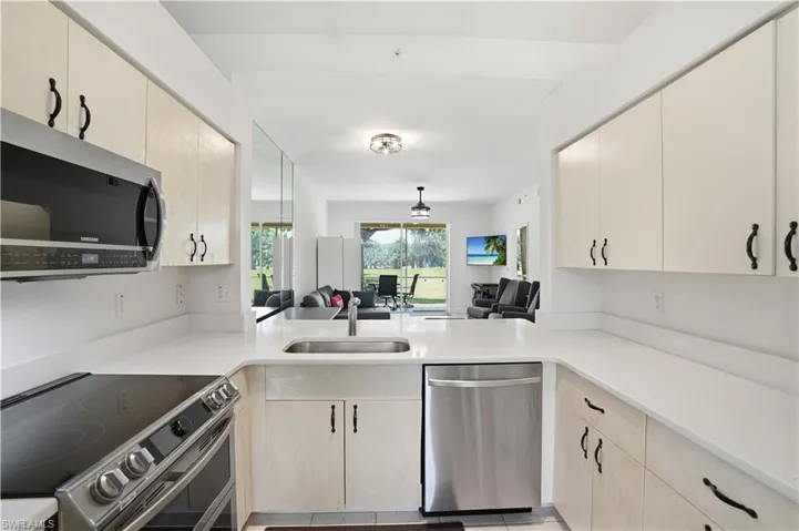 Ample cabinet and counter space.