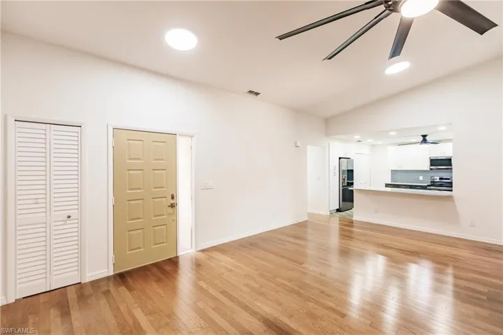 Front door opens into living room