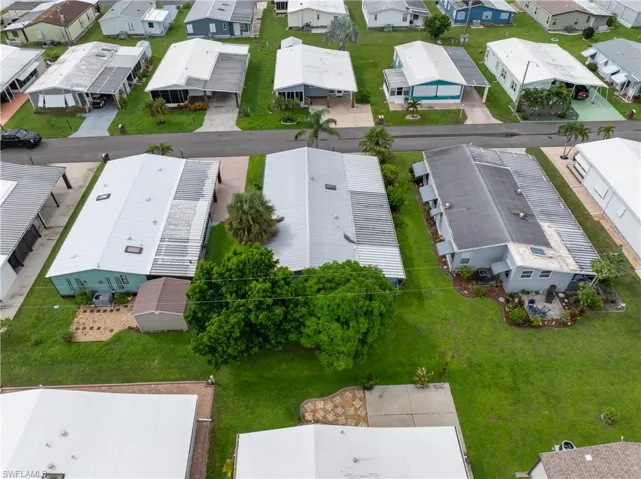 Aerial view of residential area
