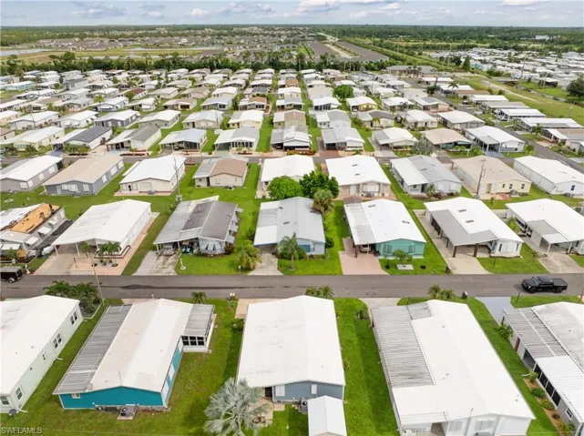 Aerial view of residential area