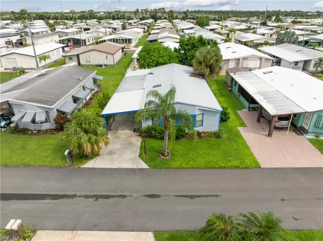 Aerial view of residential area