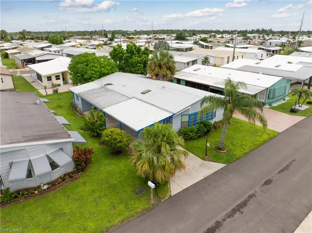 Aerial view of residential area