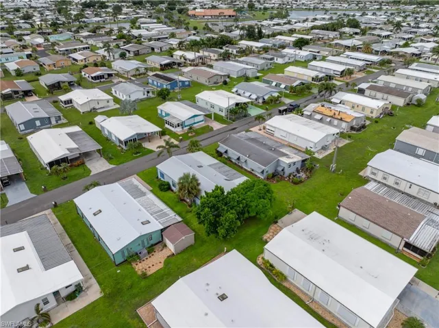 Aerial view of residential area