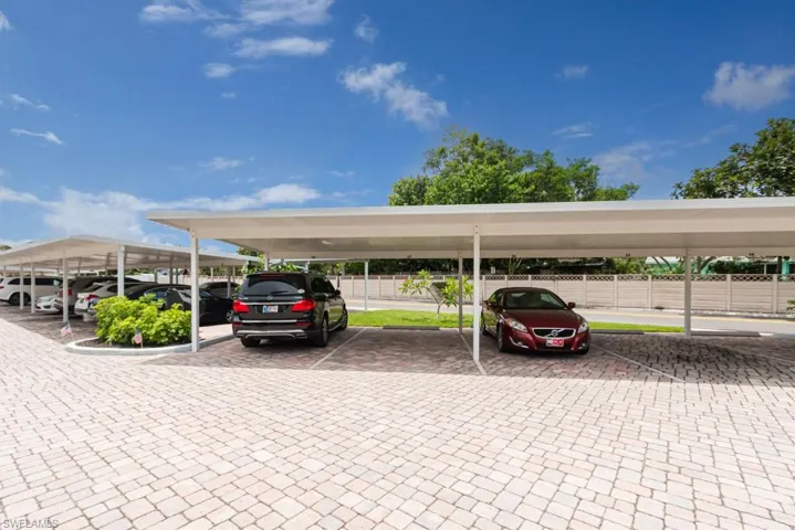 One carport space, plus guest parking.