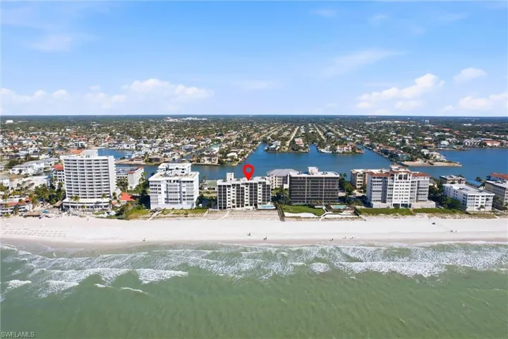 View of urban area with extended coastline