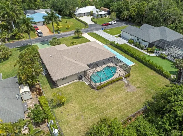 Aerial view of back of home