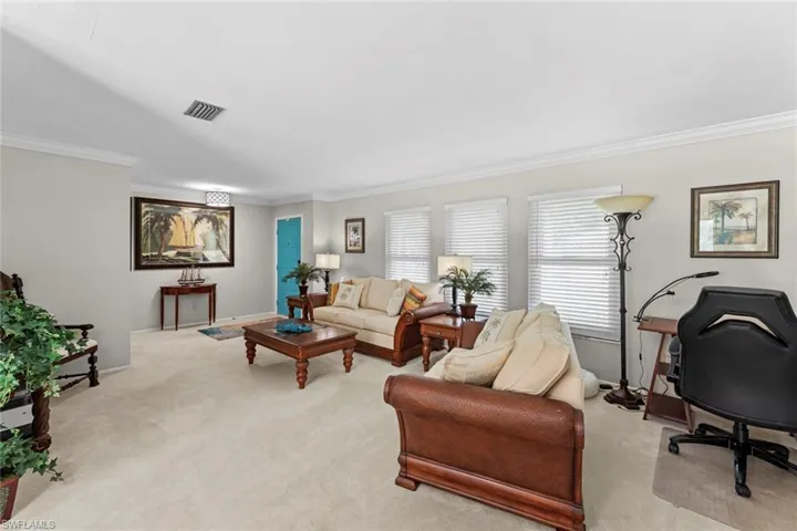 Living room looking towards front entry