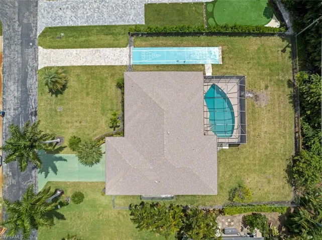 Aerial view directly above home