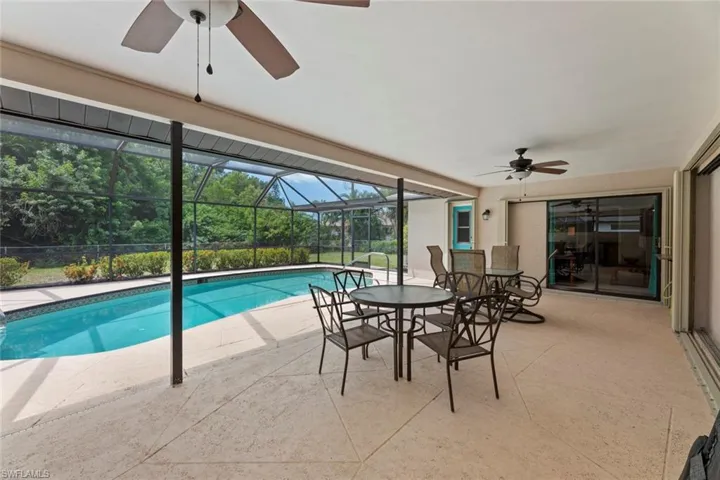 Covered area looking out towards pool