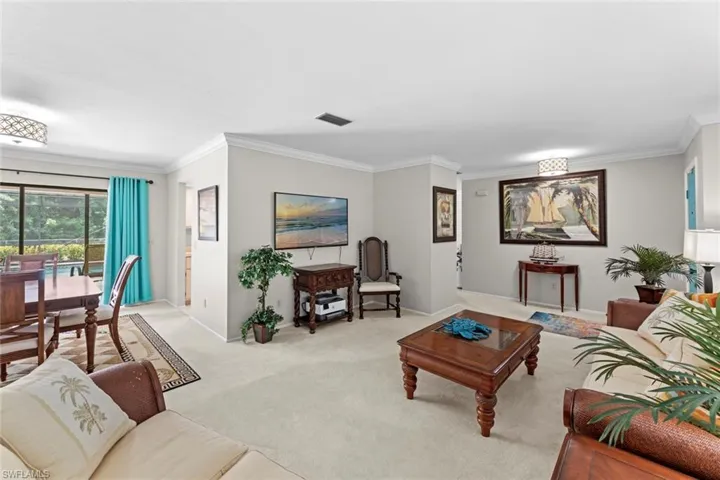 Living room, dining to left