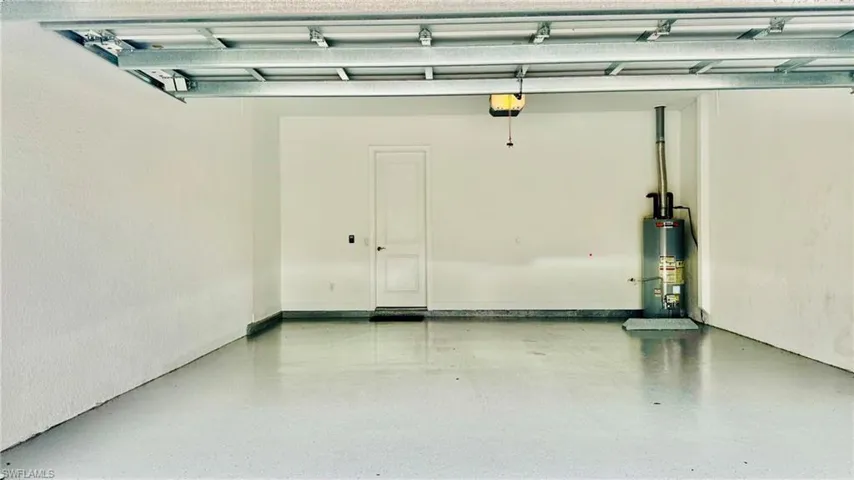 Garage with water heater
