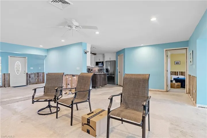 Living room with ceiling fan