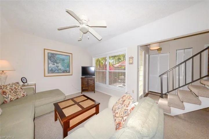 Spacious Living Room with large window View to the Private Courtyard and Patio