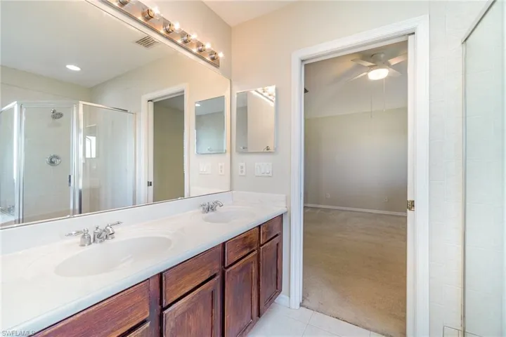 Primary bathroom with dual sinks
