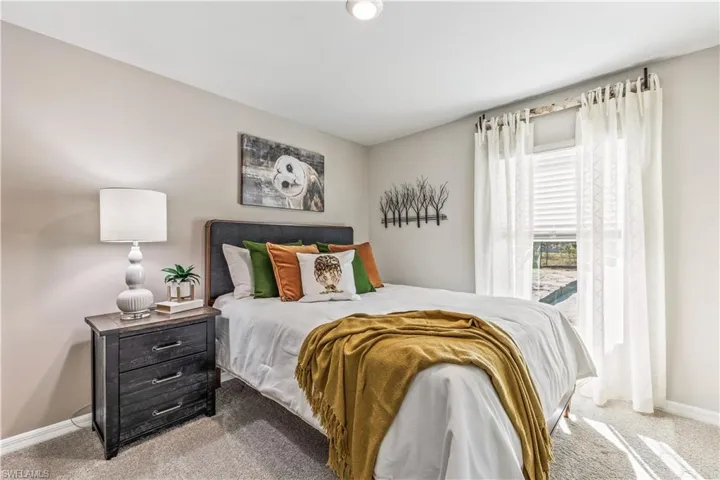 Bedroom with carpet floors