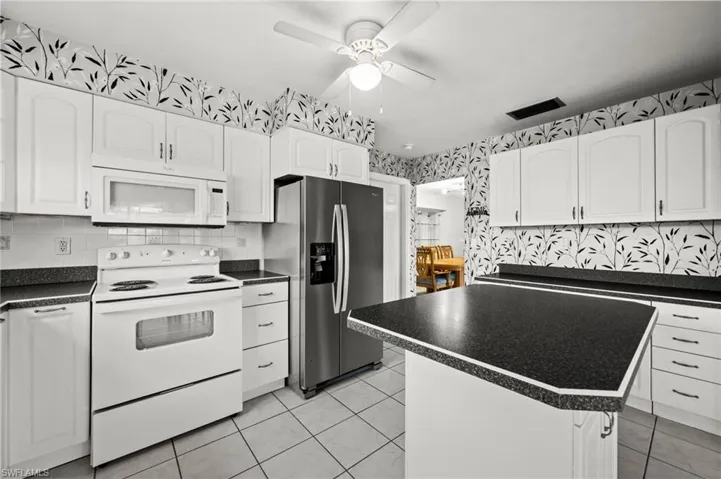 Bright island kitchen