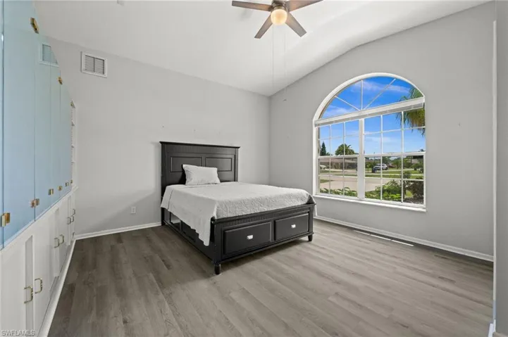 Bedroom 3 with soaring ceilings could also be a large office.