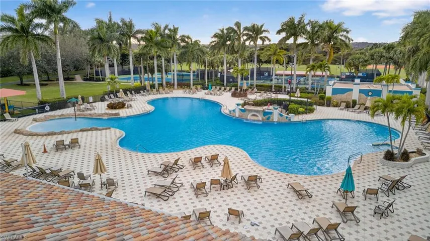 Community pool featuring lounge area