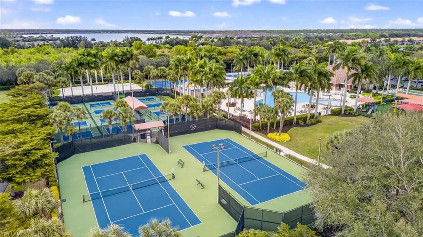 Bird's eye view of Tennis court