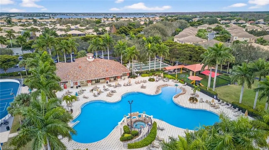 Community pool with lounge area