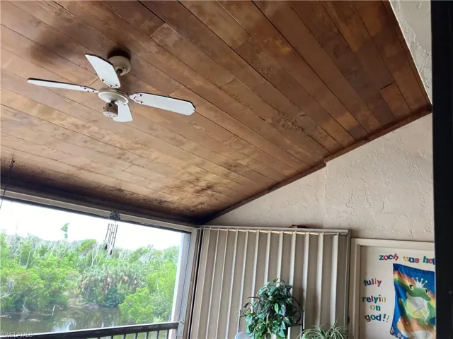 Beautiful lanai with tongue and groove wood ceiling