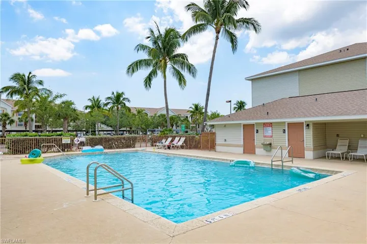 Community pool featuring a patio area