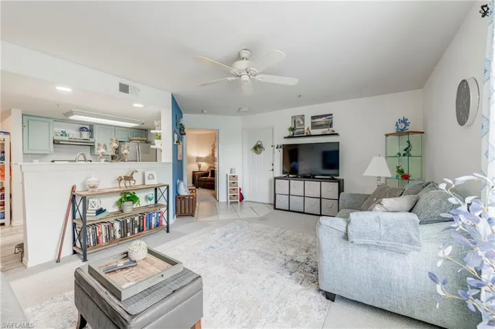 Living room with a ceiling fan