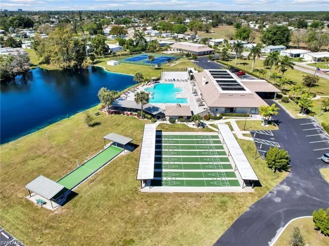 Bird's eye view of a pool