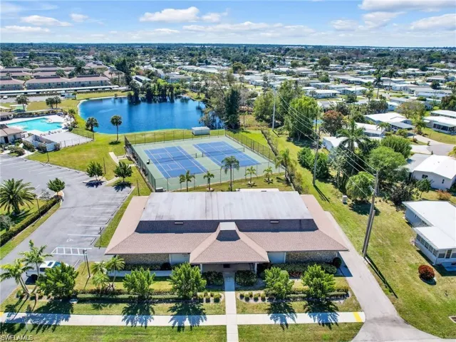 Aerial view of a large body of water